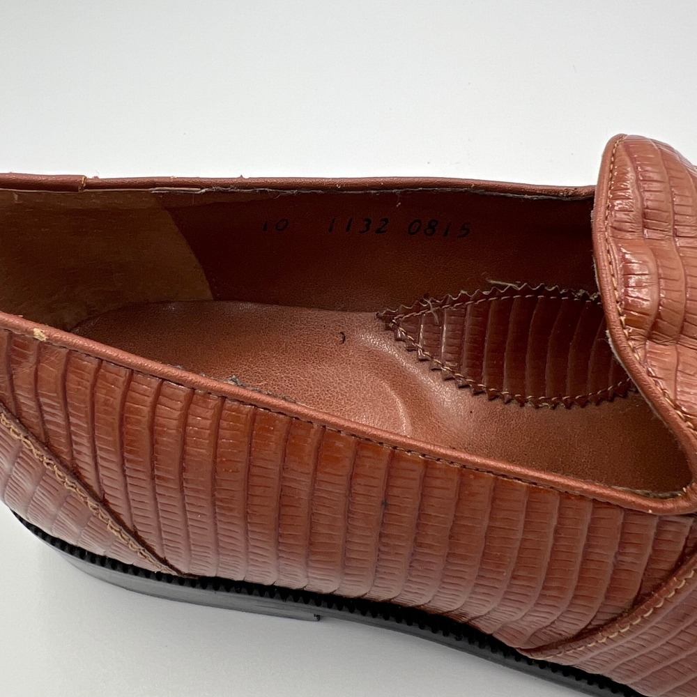 Belvedere Mens Brown Genuine Snakeskin All Leather Brogue Loafer Shoe Size 10 - Picture 15 of 16